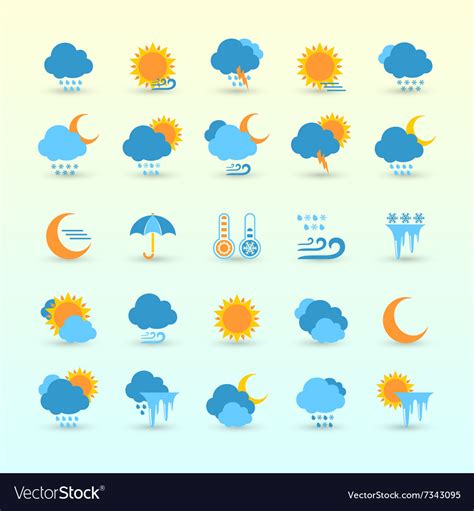 Weather Forecast And Meteorology Set Royalty Free Vector
