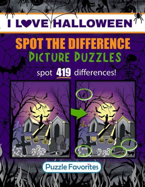 Spot The Difference I Love Halloween Picture Puzzles Book Featuring
