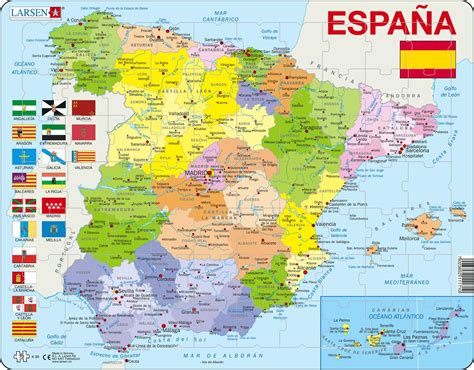 K85 Spain Political Map Maps Of Countries Puzzles Larsen Puzzles