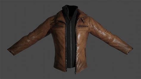 Leather Jacket 3d Model Ready For Animation And Game Free Vr Ar Low
