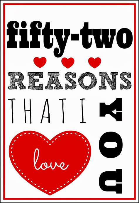 Larissa Another Day 52 Reasons I Love You Printable A