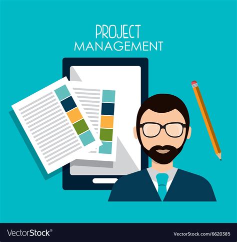 Business project management Royalty Free Vector Image