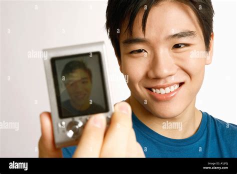 Close Up Of A Young Man Taking A Picture Of Himself Stock Photo Alamy