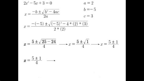 Solución Ecuación Cuadrática Segundo Grado Formula General Youtube