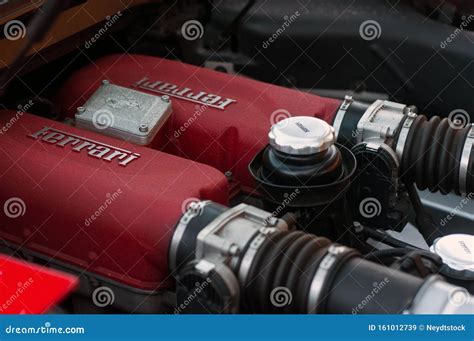 V8 Ferrari Engine On Ferrari 360 Modena Editorial Stock Image Image