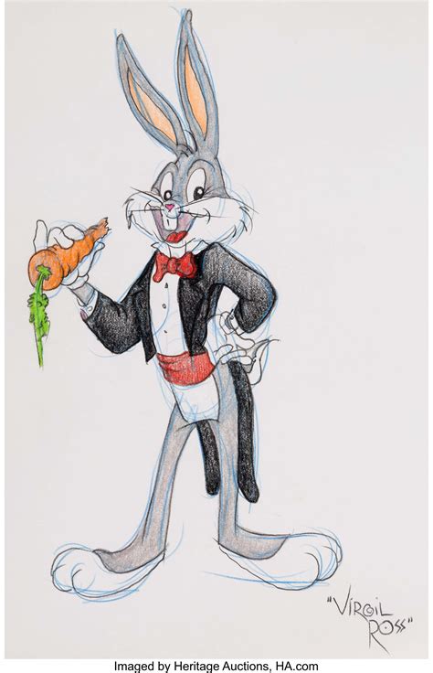 Virgil Ross Bugs Bunny Illustration Warner Brothers C Lot 15288
