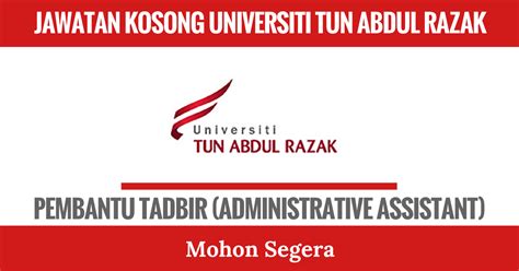 At both razak campus and pintar campus, students will have a good learning experience and study life surrounded by conducive facilities and amenities. jawatan-kosong-universiti-tun-abdul-razak • Kerja Kosong ...