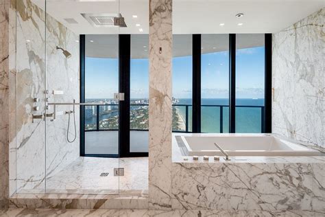 An Ocean View From The Master Bathroom Of Six Bedroom Triplex Penthouse