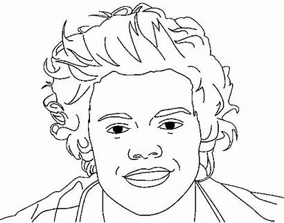 Harry Styles Coloring Portrait Pages Drawing Direction