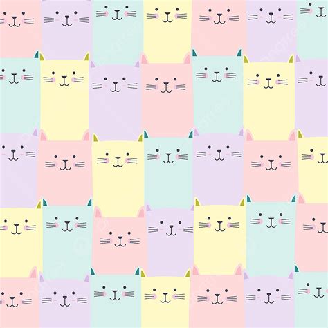 Cute Cat Coloring Vector Png Images Cute Cat Pattern With Pastel Color