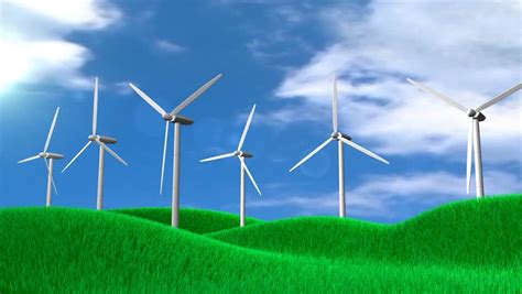 Conceptual Animation Wind Turbine Field Stock Footage Video 1848385