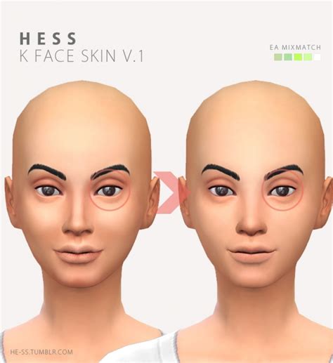 K Face Skin V1 At Hess Sims 4 Updates