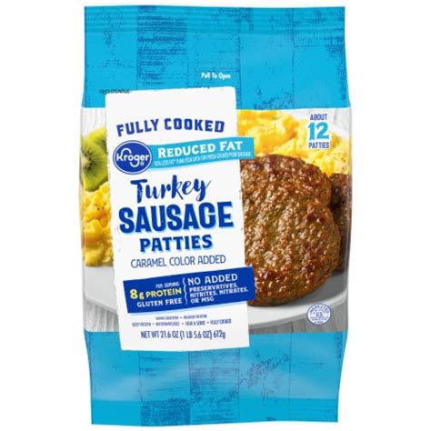 Kroger Fully Cooked Reduced Fat Turkey Sausage Patties 21 6 Oz Jay