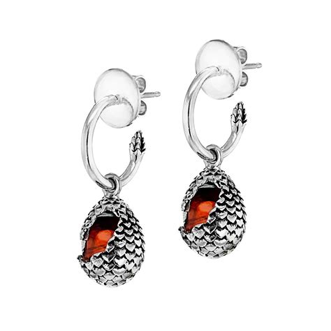 Mey For Game Of Thrones Dragonstone Earrings With Small Eggs And Fire