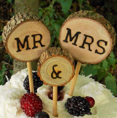 Wood Rustic Wedding Cake Topper Cake Topper Mr And Mrs Cake Topper