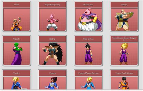 3ds Dragon Ball Z Extreme Butoden Playable Characters Sprite Sheets