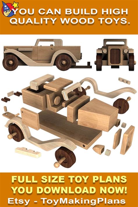1932 Hot Rod Jamboree Hauler Wood Toy Plans And Patterns Pdf Etsy