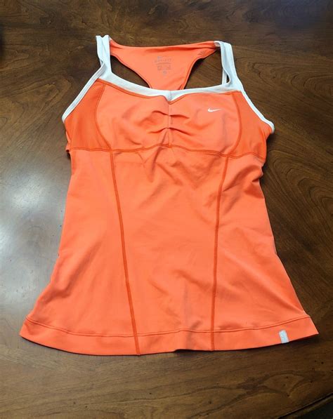 Bright Orange Nike Tank Top With White Trim Small Gap In The Back