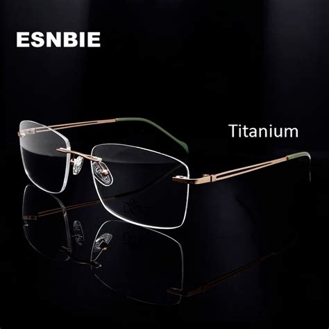 Ultralight Titanium Glasses Frame Women Men Rimless Eyeglasses Myopia Reading Prescription
