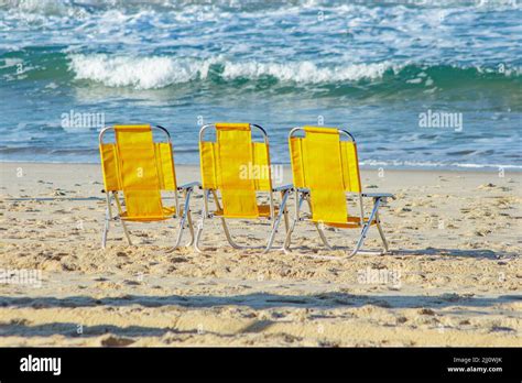 Yellow Beach Chair At Leblon Beach In Rio De Janeiro Stock Photo Alamy
