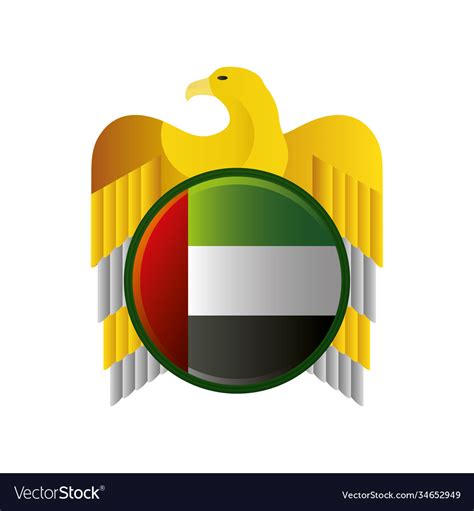 Uae National Day Spirit Union Falcon Bird Vector Image