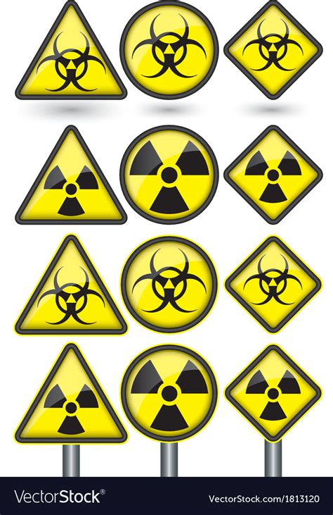 Radiation Sign Symbol Set Royalty Free Vector Image