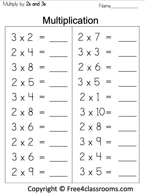 Multiplication Worksheets With Answers