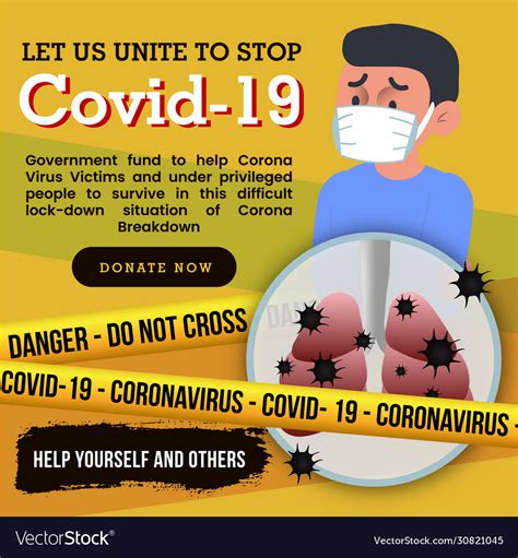 Coronavirus Covid Awareness Poster Design Vector Image