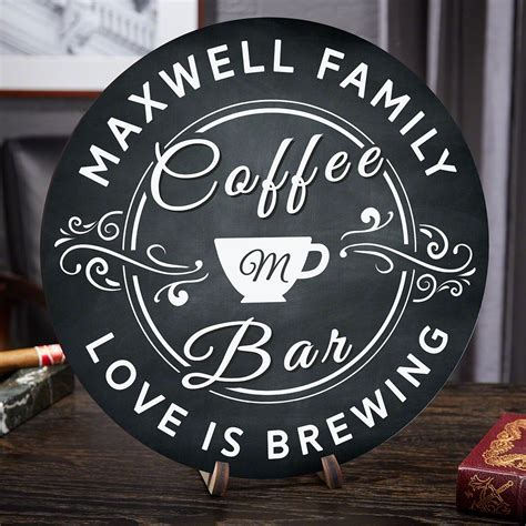 Love Is Brewing Personalized Coffee Bar Sign Bar Wall Decor Coffee