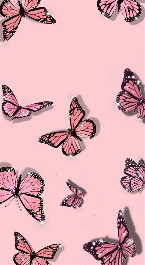 Pink Butterfly Background Butterfly Iphone Pink Glitter Pink Iphone
