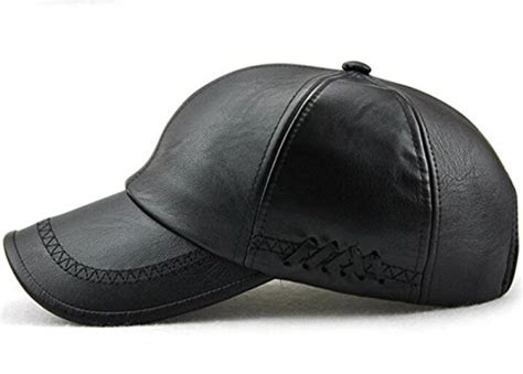 Maote Mens Vintage Pu Leather Baseball Cap Windproof Warm Outdoor