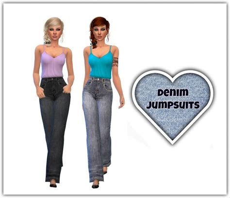 Denim Jumpsuits 30 Options At Maimouth Sims4 Sims 4 Updates