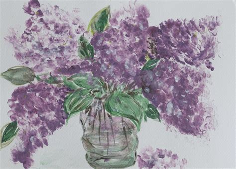 Original Lilac Flowers Art Watercolor Original Painting