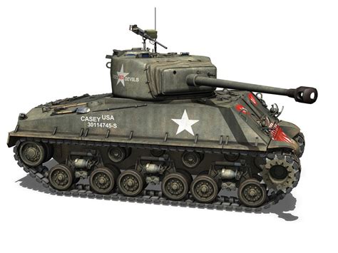 M4a3e8 Sherman Easy Eight Rices Red Devils 3d Model In Tank 3dexport