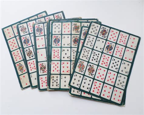 5 Vintage Large Playing Cards Bingo Cards Playing Card Etsy