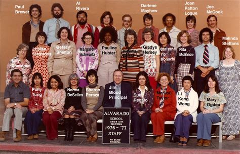In Their Footsteps Alvarado Elementary Staff Photos 1976 1977 And