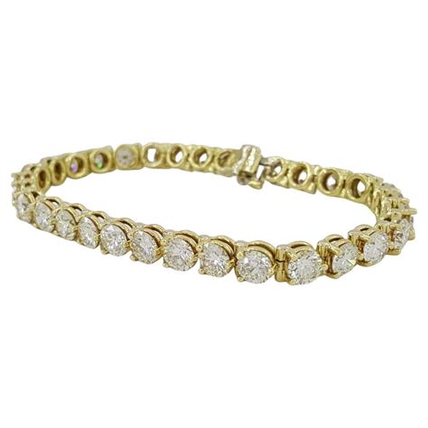 2 50 Ct Total Weight Yellow Gold Round Brilliant Cut Diamond Tennis Bracelet For Sale At 1stdibs