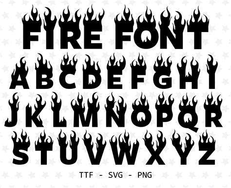 Flame Font Ttf Svg Png Fire Font Flame Font For Cricut Etsy