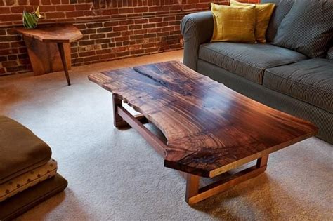 Hand Made Live Edge Walnut Slab Coffee Table By Infusion Furniture