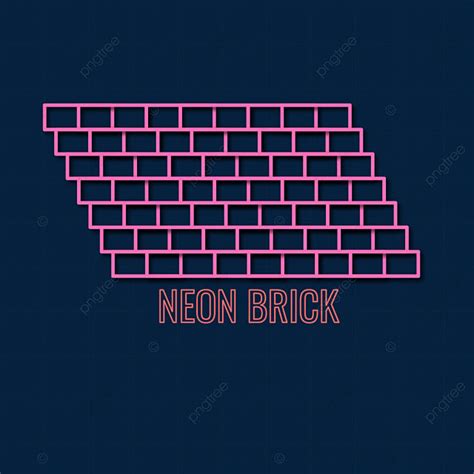 Neon Brick Wall Vector Png Images Neon Brick Vector Night Neon Sign