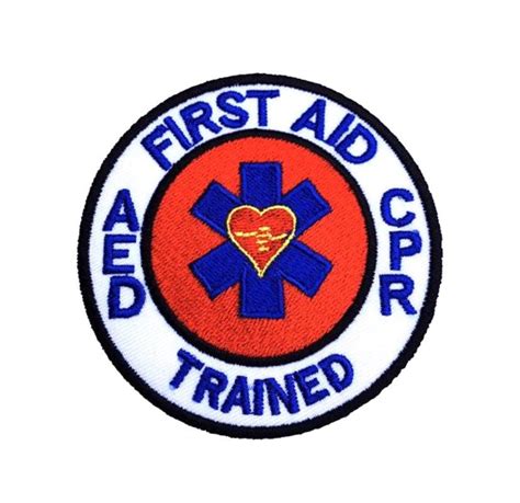 First Aid Cpr Aed Trained Patch Diy Embroidered Iron Or Sew On Etsy