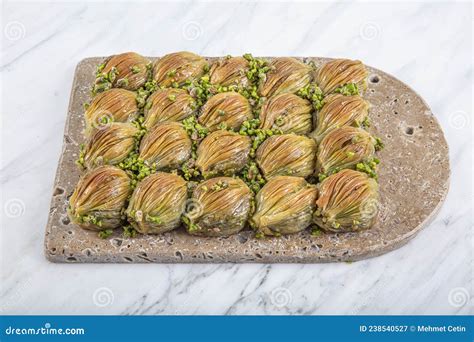 Turkish Midye Baklava Mussel Shape Baklava With Green Pistachio Powder