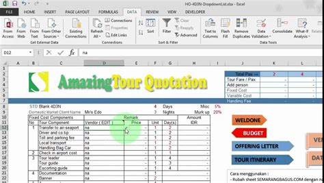 Validasi Data Excel di Lembar Kerja yang Berbeda