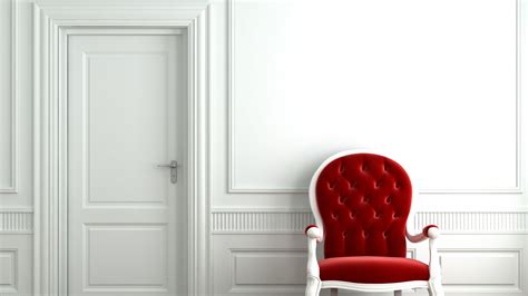 Red Chair White Room Hd Wallpaper High Quality Wallpaperswallpaper