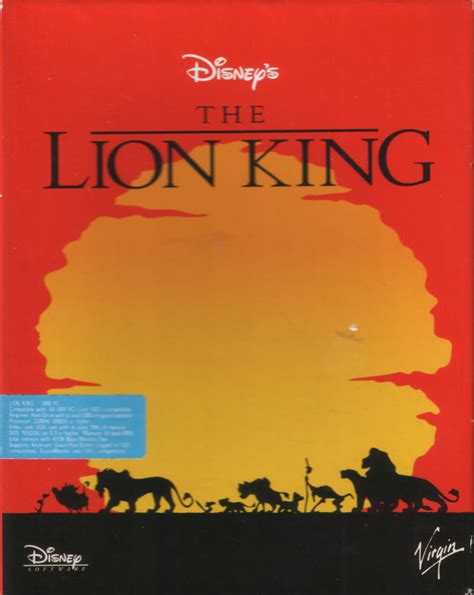 The Lion King 1994 Dos Box Cover Art Mobygames
