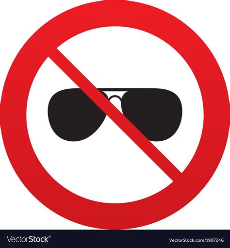No Aviator Sunglasses Sign Icon Pilot Glasses Vector Image