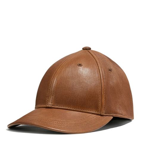 Coach Leather Baseball Cap In Brown For Men Lyst