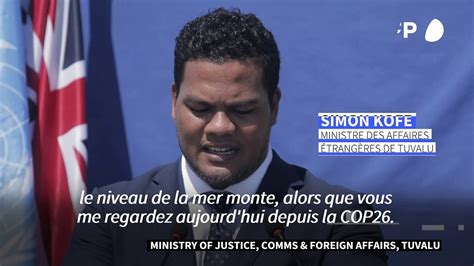 Les Pieds Dans Leau Un Ministre De Tuvalu Presse La Cop26 Dagir
