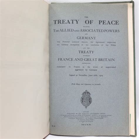 The Treaty Of Peace Versailles 1919 Compass Library
