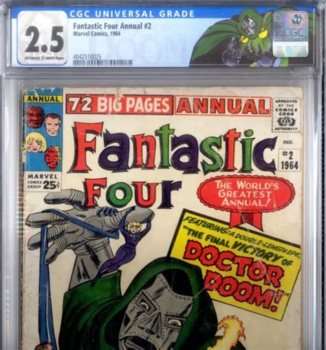 Primo Fantastic Four Annual 2 Dr Doom Origin Custom Gd 25 Cgc 1964